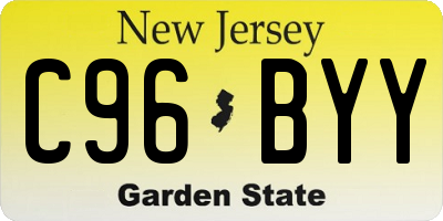NJ license plate C96BYY