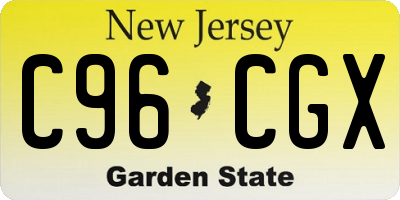 NJ license plate C96CGX