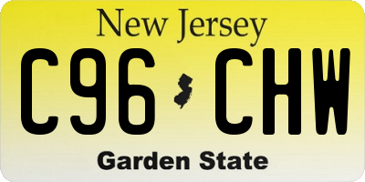 NJ license plate C96CHW
