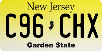 NJ license plate C96CHX