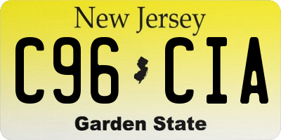 NJ license plate C96CIA