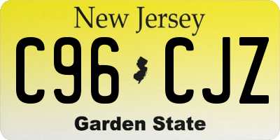 NJ license plate C96CJZ