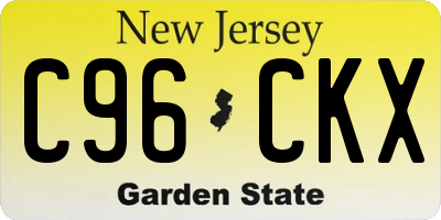 NJ license plate C96CKX