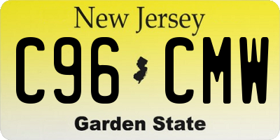 NJ license plate C96CMW