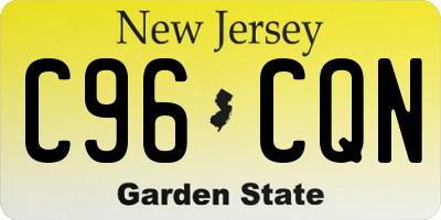 NJ license plate C96CQN