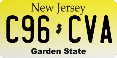 NJ license plate C96CVA