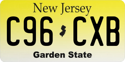 NJ license plate C96CXB
