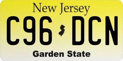 NJ license plate C96DCN