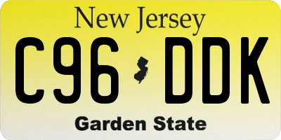 NJ license plate C96DDK