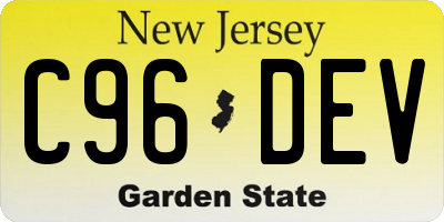 NJ license plate C96DEV