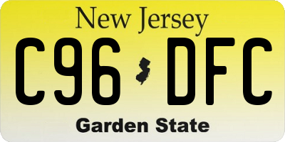 NJ license plate C96DFC