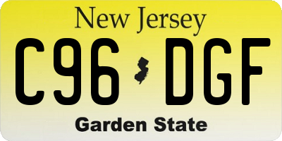 NJ license plate C96DGF