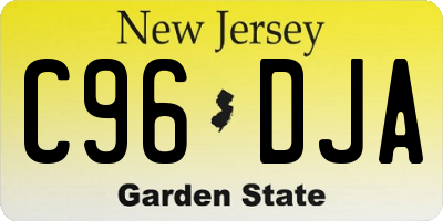 NJ license plate C96DJA