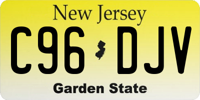 NJ license plate C96DJV