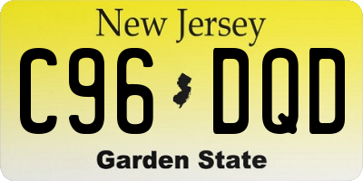 NJ license plate C96DQD