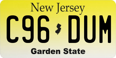 NJ license plate C96DUM