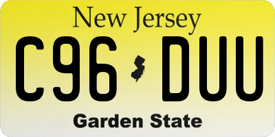 NJ license plate C96DUU