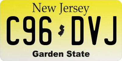 NJ license plate C96DVJ