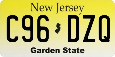 NJ license plate C96DZQ