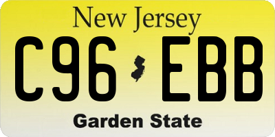 NJ license plate C96EBB