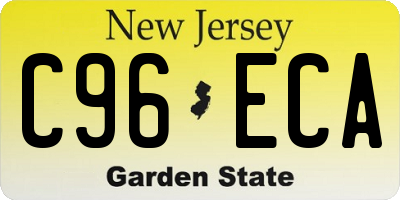 NJ license plate C96ECA