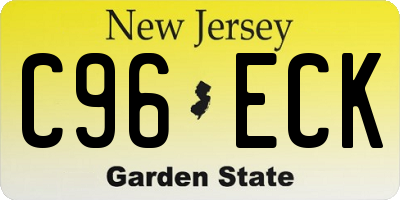 NJ license plate C96ECK