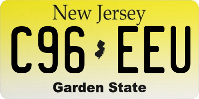 NJ license plate C96EEU