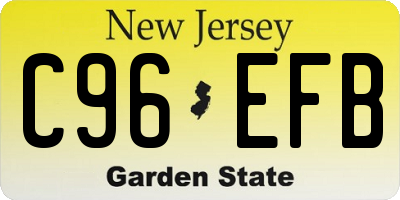 NJ license plate C96EFB
