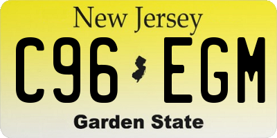 NJ license plate C96EGM