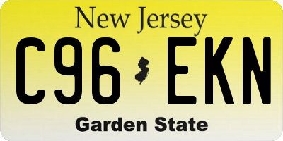 NJ license plate C96EKN