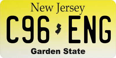 NJ license plate C96ENG