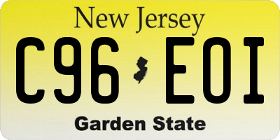 NJ license plate C96EOI