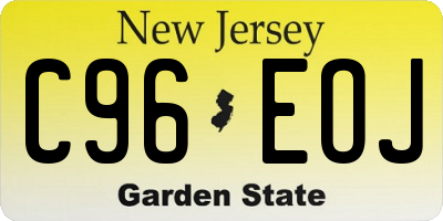 NJ license plate C96EOJ