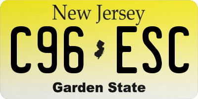 NJ license plate C96ESC