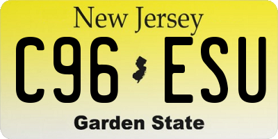 NJ license plate C96ESU