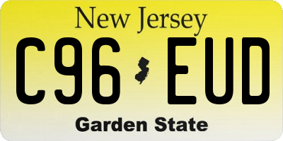 NJ license plate C96EUD