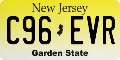 NJ license plate C96EVR