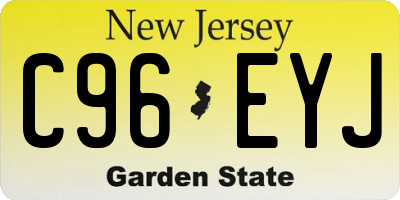 NJ license plate C96EYJ