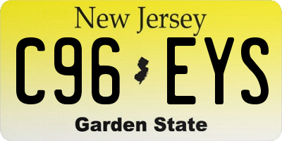 NJ license plate C96EYS