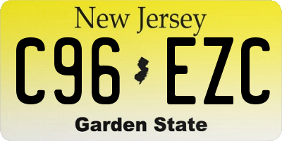 NJ license plate C96EZC