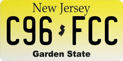 NJ license plate C96FCC
