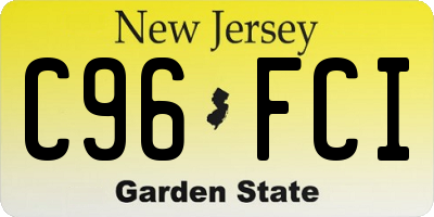 NJ license plate C96FCI