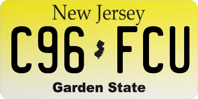 NJ license plate C96FCU