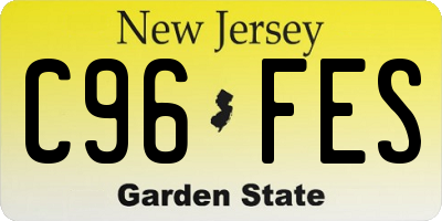 NJ license plate C96FES