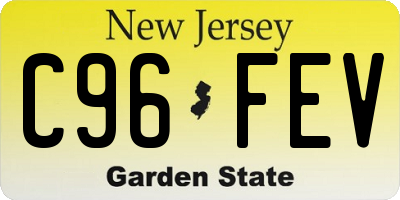 NJ license plate C96FEV