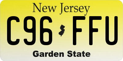 NJ license plate C96FFU