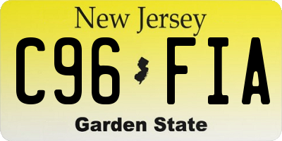 NJ license plate C96FIA