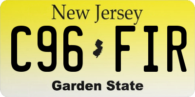NJ license plate C96FIR