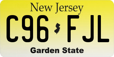 NJ license plate C96FJL