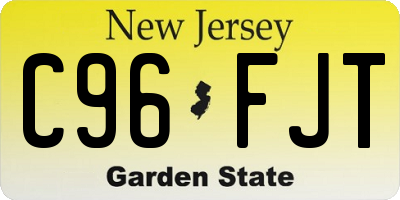 NJ license plate C96FJT